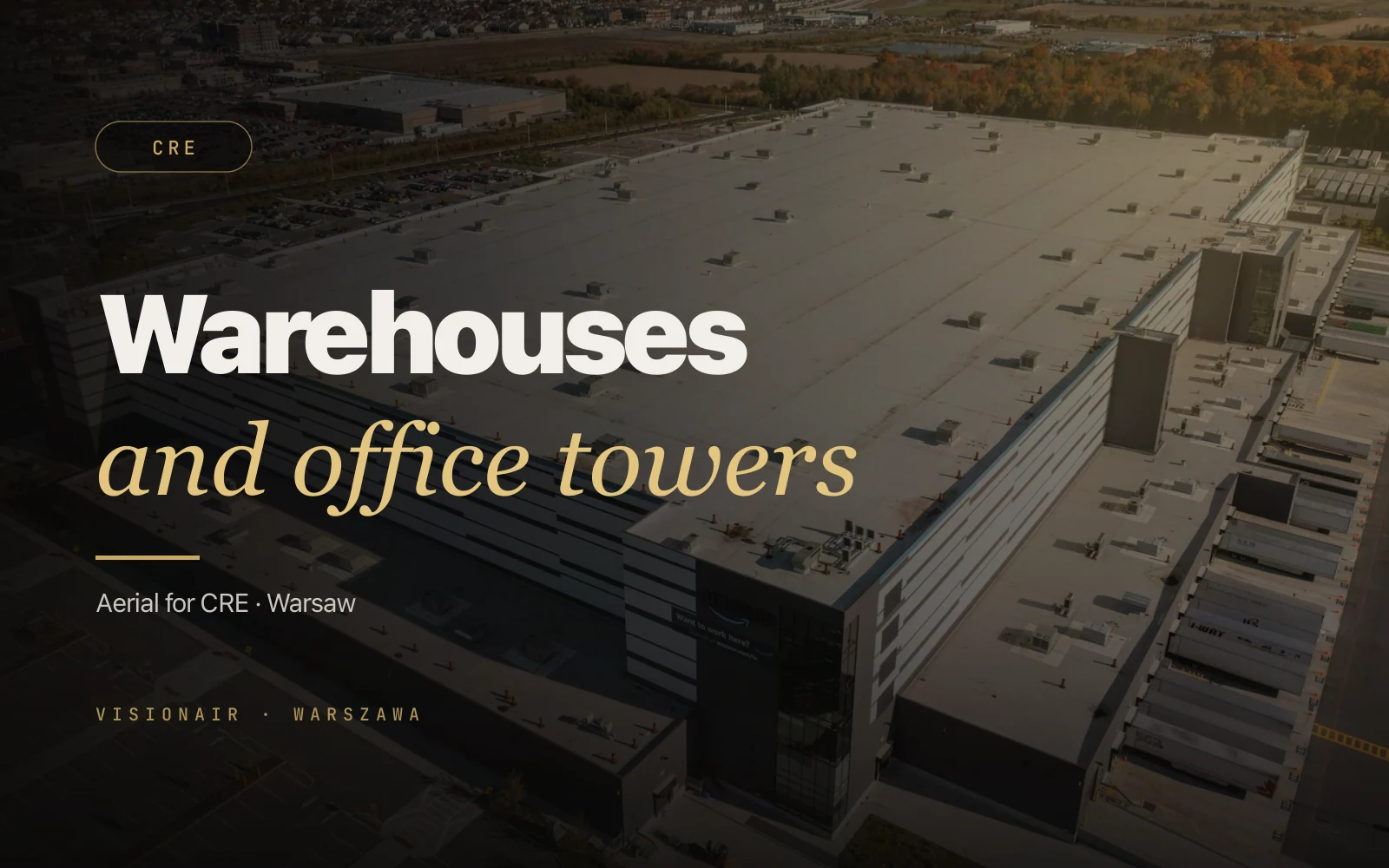 Aerial for commercial real estate in Poland: warehouses, offices, retail