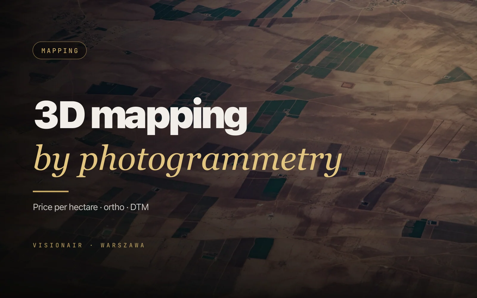 Drone 3D mapping and photogrammetry: price per hectare in Poland 2026