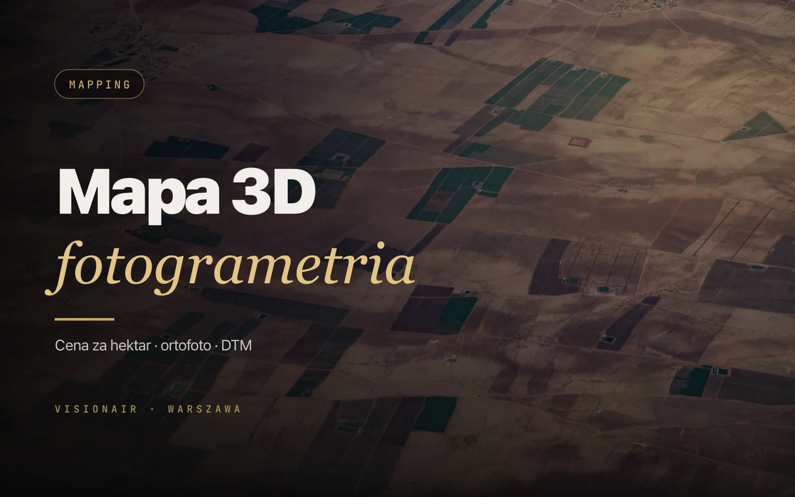 Mapowanie 3D i fotogrametria dronem: cena za hektar w Polsce 2026