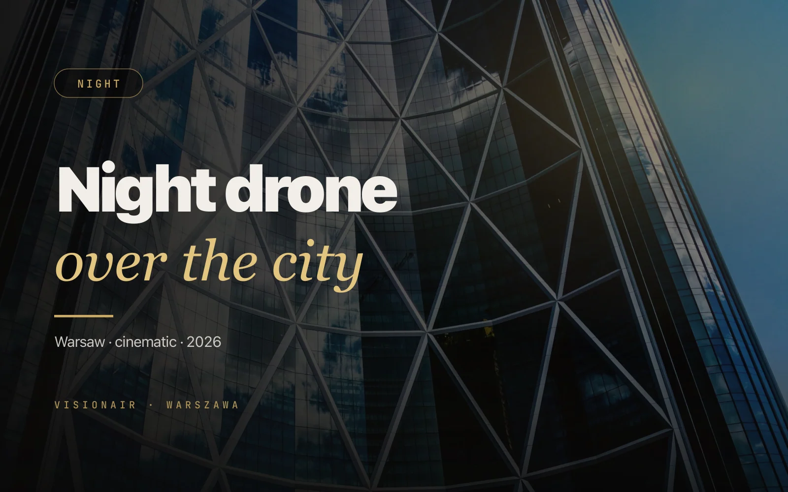 Night drone filming in Warsaw - cinematic cityscapes