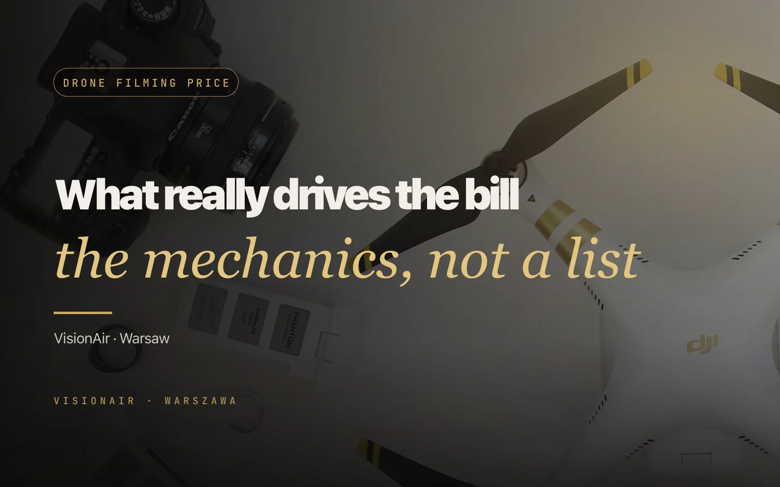 What drives the price of drone filming: the full pricing mechanics