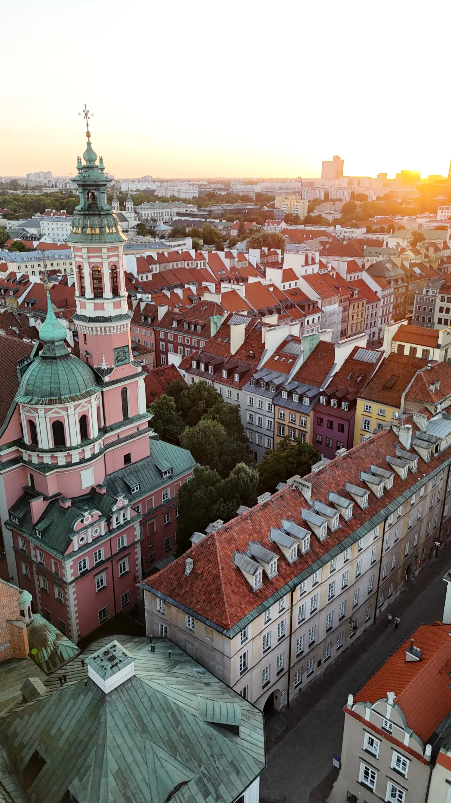 Holy Spirit church tower in the Old Town at sunset light