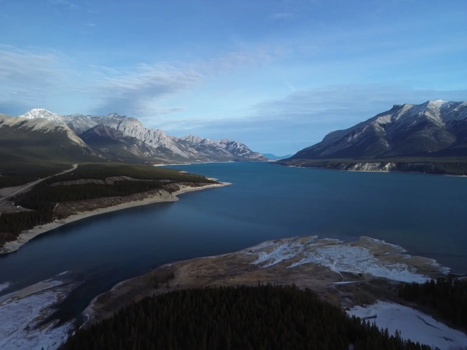 Lake in the Rocky Mountains at first light
